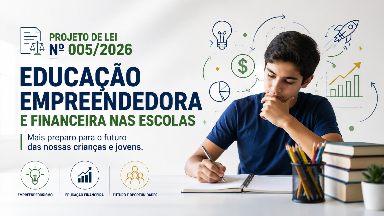 Vereador Arnon Lustosa apresenta Projeto de Lei sobre educação empreendedora e financeira nas escolas municipais de Redenção-PA.
